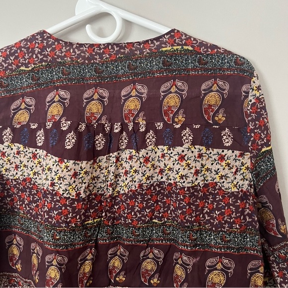 Grifflin Paris Boho Crochet Top Medium Patchwork Paisley Floral Peasant Festival - Picture 7 of 10